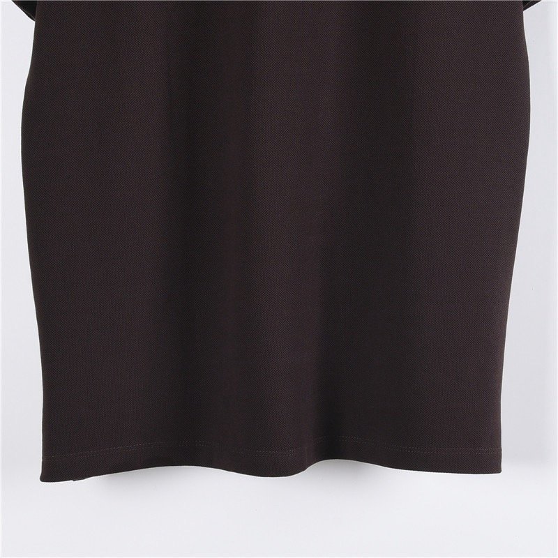 Black Short-Sleeve Polo Shirt with Check Collar view