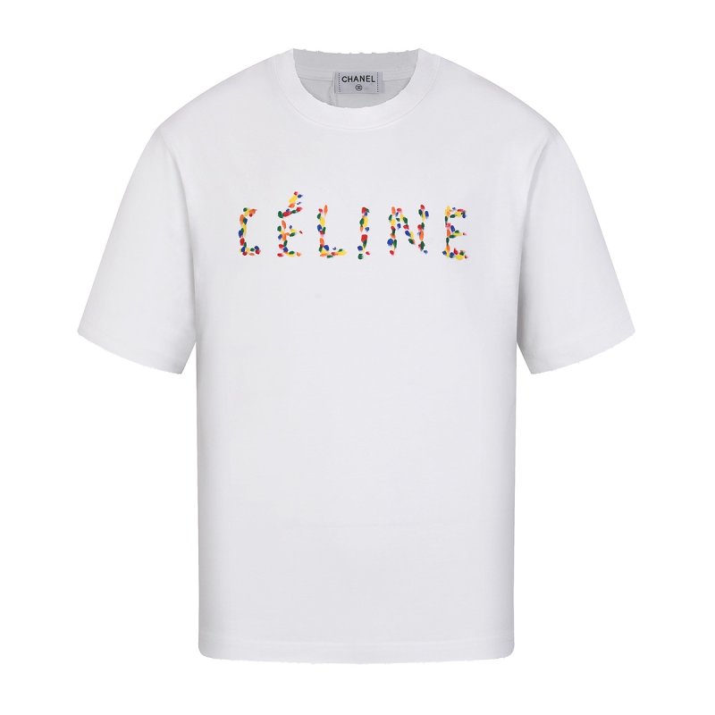 Celine Multicolor Logo White T-Shirt view