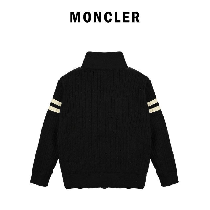 Black Puffer Down Jacket with Stripe Sleeve Detail view