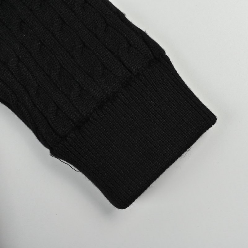 Black Puffer Down Jacket with Stripe Sleeve Detail view