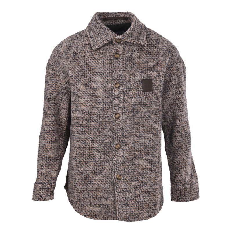 Stone Island Grey Wool Blend Overshirt Jacket view