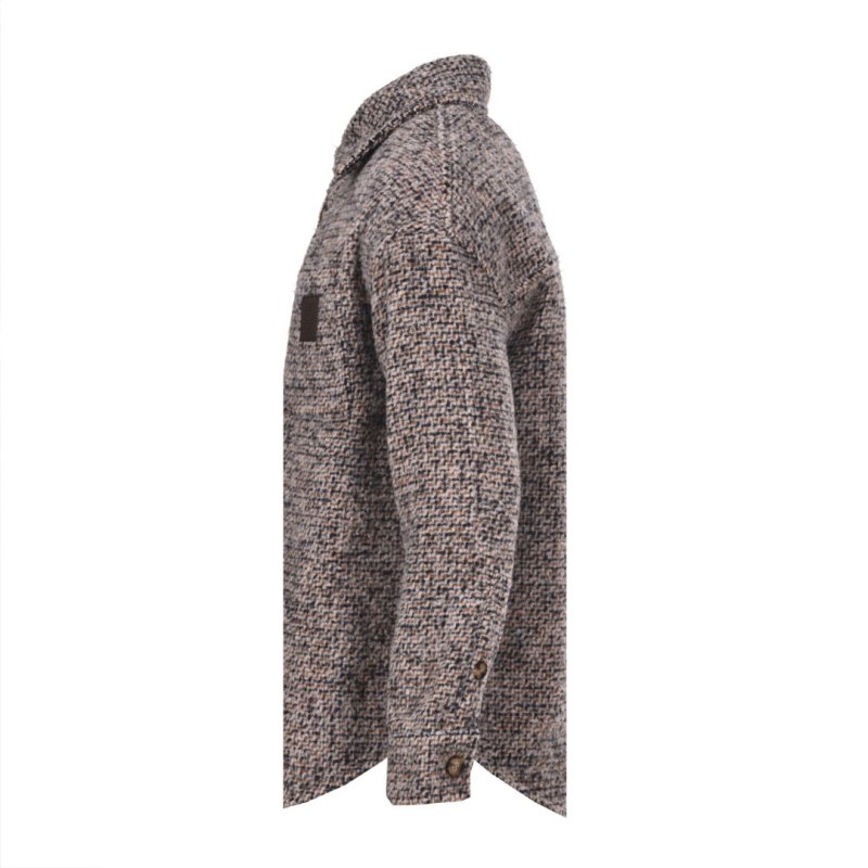 Stone Island Grey Wool Blend Overshirt Jacket view
