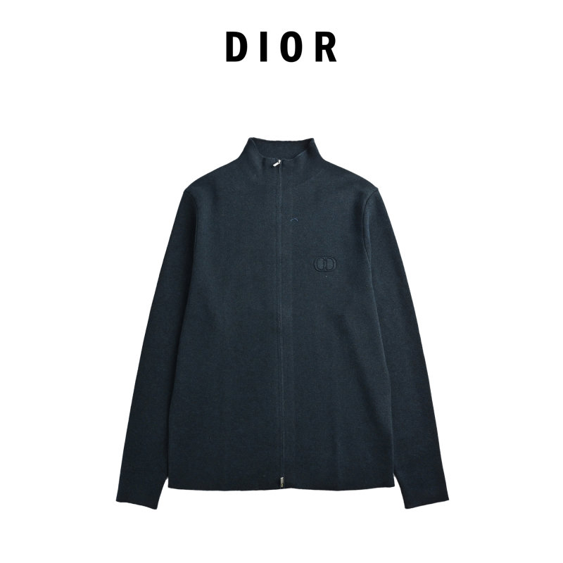 Stone Island Navy Zip Knit Cardigan Jacket view