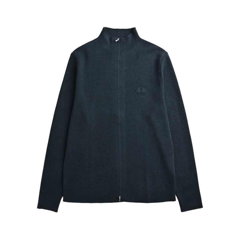 Stone Island Navy Zip Knit Cardigan Jacket view