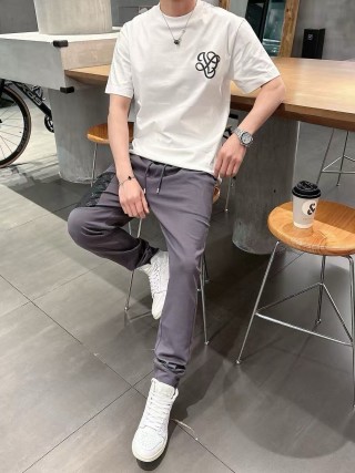 Purple Tapered Jogger Pants