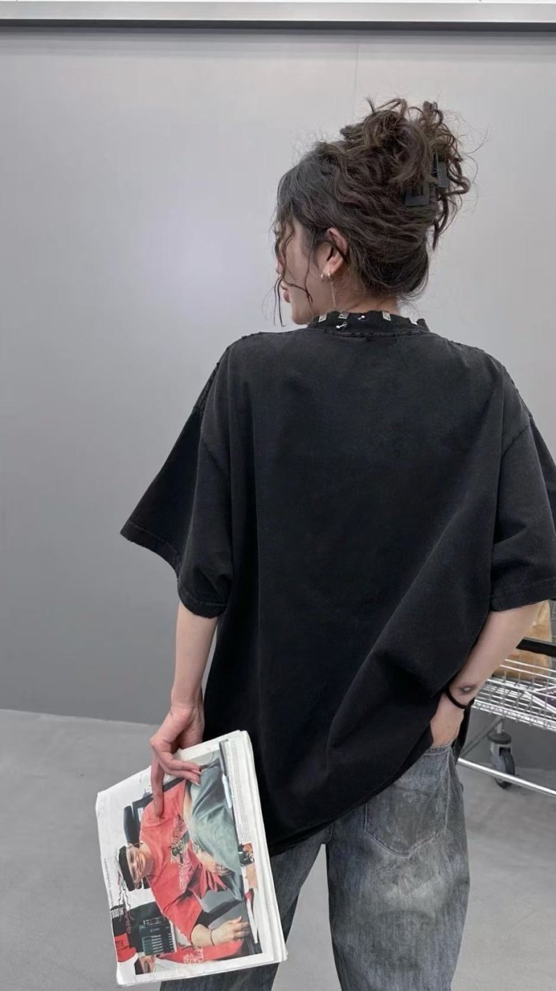 Oversized Crew Neck Short Sleeve T-Shirt - Slate Blue view