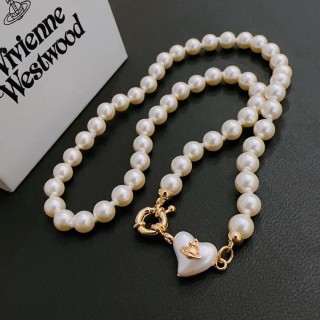 Vivienne Westwood Pearl Saturn Necklace Gold view 4