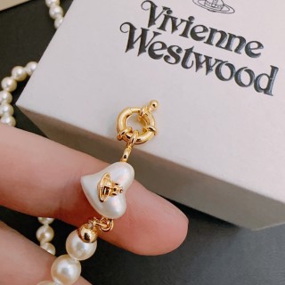 Vivienne Westwood Pearl Saturn Necklace Gold view 5