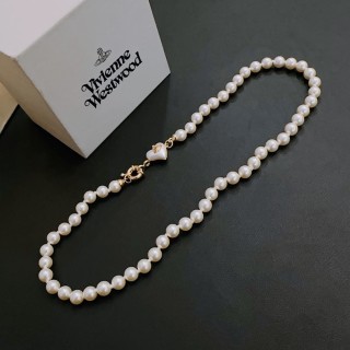 Vivienne Westwood Pearl Saturn Necklace Gold view 6