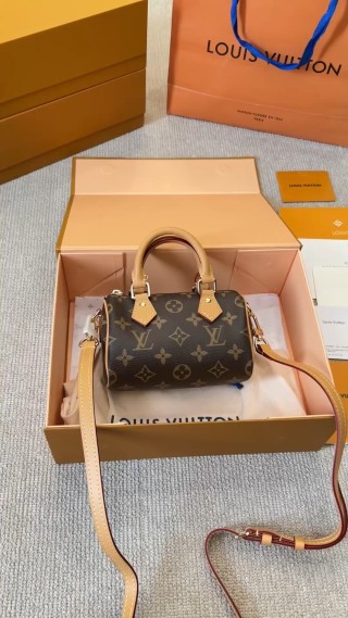 Louis Vuitton Monogram Speedy Handbag Brown & Tan