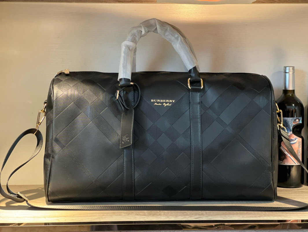Burberry Black Quilted Travel Duffel Bag 50cm