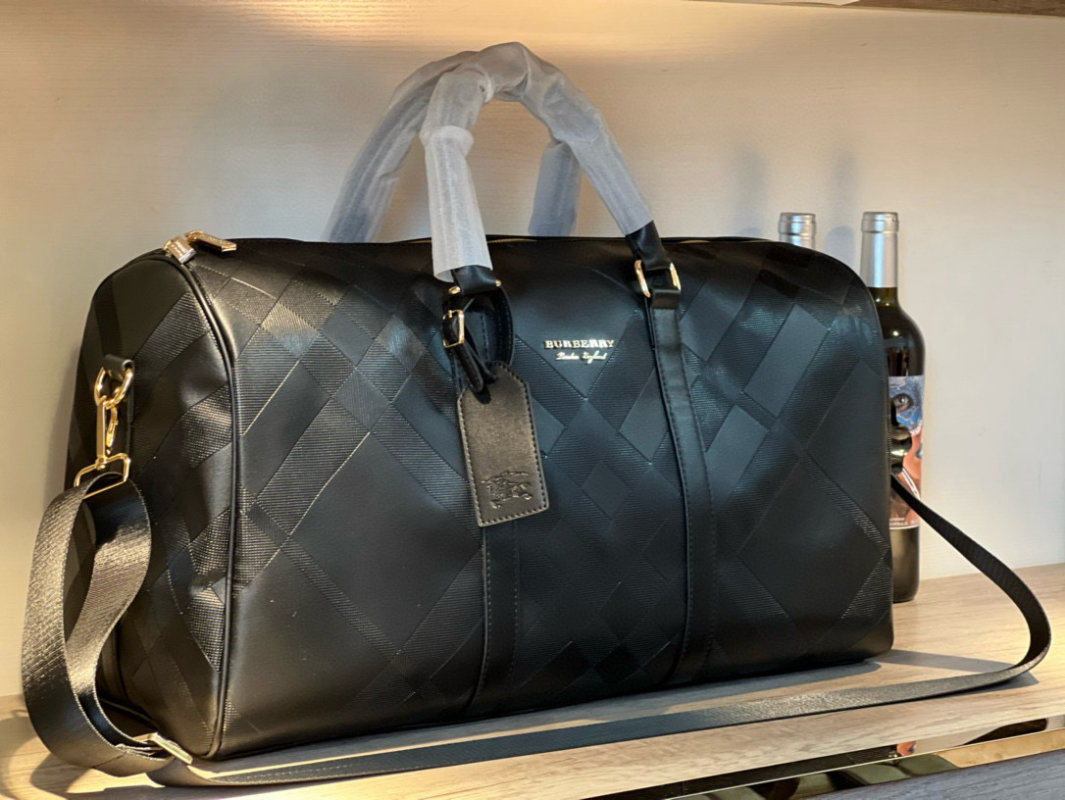 Burberry Black Quilted Travel Duffel Bag 50cm view