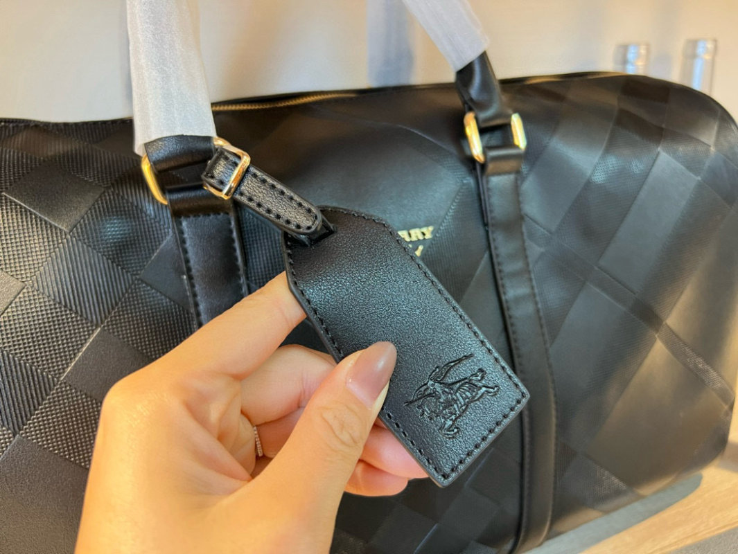 Burberry Black Quilted Travel Duffel Bag 50cm view