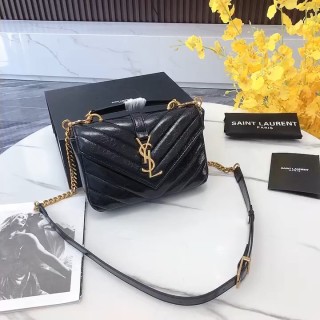 Saint Laurent Black Quilted Leather Shoulder Bag