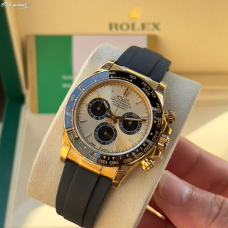 Rolex Daytona Gold Chronograph Black Ceramic Bezel view 3