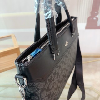 Coach Signature Briefcase Business Bag Black view 4