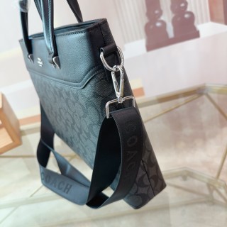 Coach Signature Briefcase Business Bag Black view 5