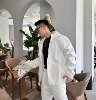 Stone Island Windbreaker Jacket White view 4
