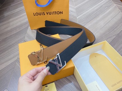 Louis Vuitton Reversible Calf Leather Belt Black Caramel