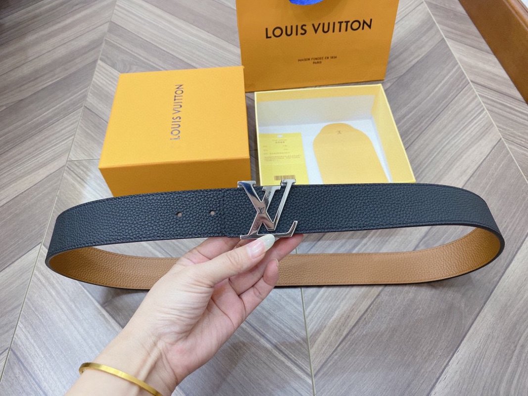 Louis Vuitton Reversible Calf Leather Belt Black Caramel view