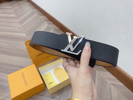 Louis Vuitton Reversible Calf Leather Belt Black Caramel view 4
