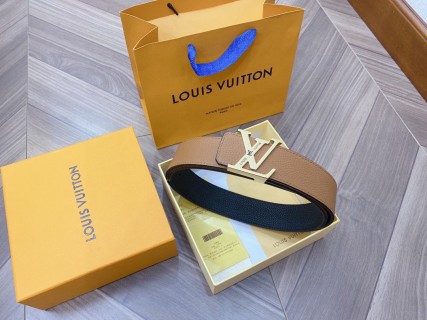 Louis Vuitton Reversible Calf Leather Belt Black Caramel view 5