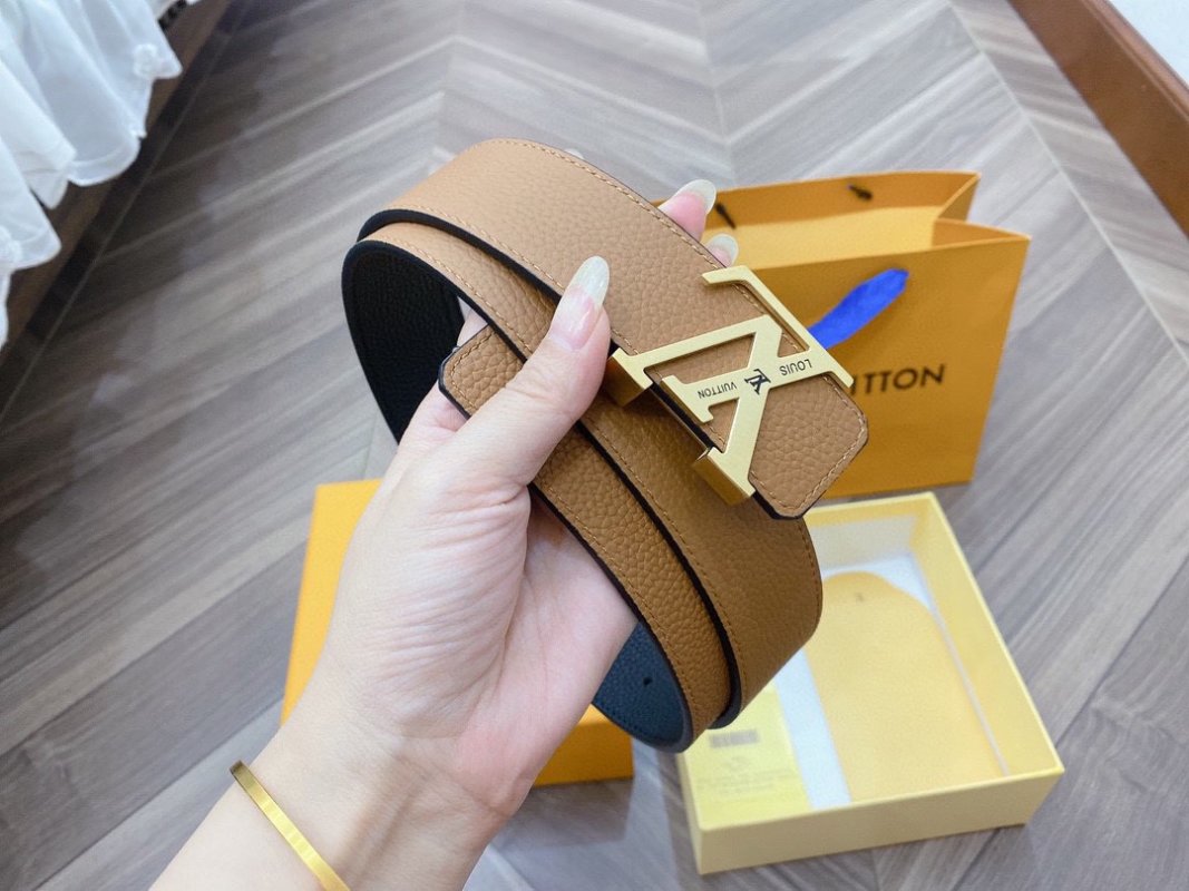 Louis Vuitton Reversible Calf Leather Belt Black Caramel view