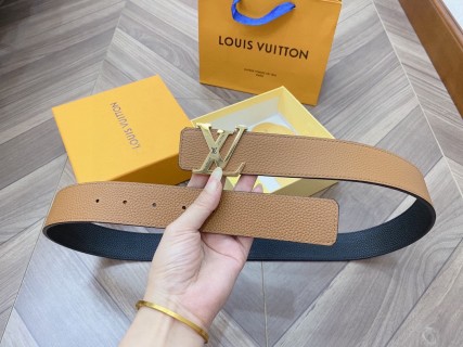 Louis Vuitton Reversible Calf Leather Belt Black Caramel view 8