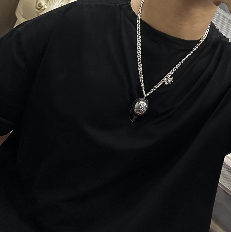Dior Cage Ball Silver Chain Necklace view