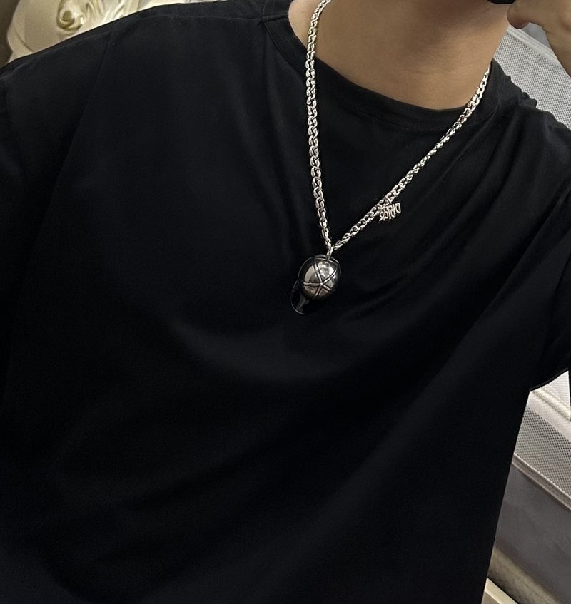 Dior Cage Ball Silver Chain Necklace view