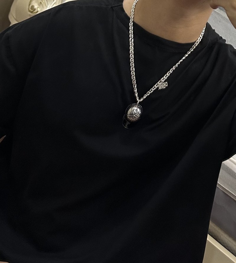 Dior Cage Ball Silver Chain Necklace view