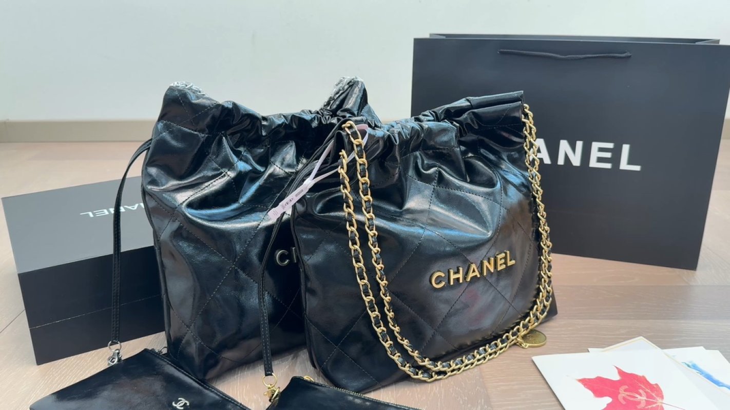 Chanel Black Quilted Chain Bucket Bag