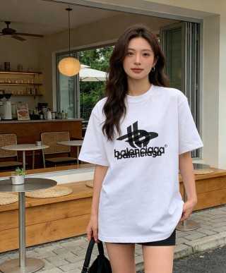 Balenciaga Logo White T-Shirt view 4