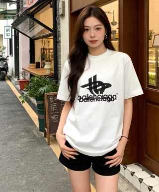 Balenciaga Logo White T-Shirt view 5