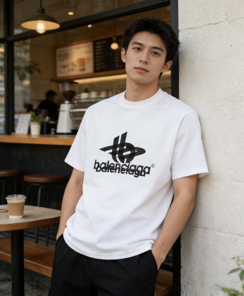 Balenciaga Logo White T-Shirt view