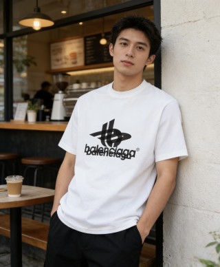 Balenciaga Logo White T-Shirt view 7