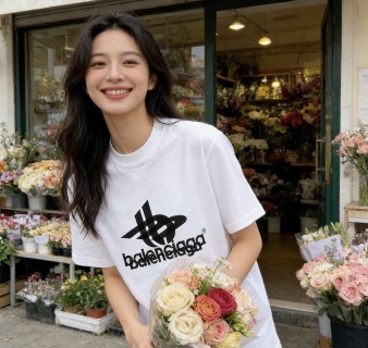 Balenciaga Logo White T-Shirt view 9