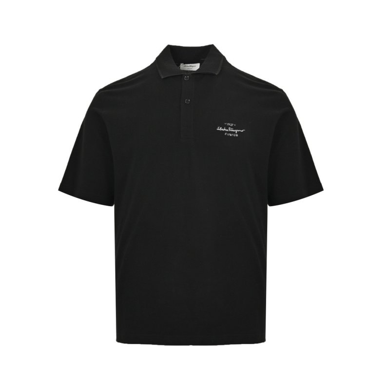 Black Oversized Polo Short Sleeve T-Shirt view