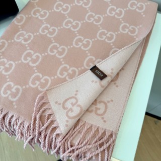Gucci GG Jacquard Wool Scarf - Ginger & Grey