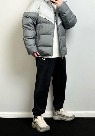 Nike Colorblock Puffer Jacket Grey White view 3