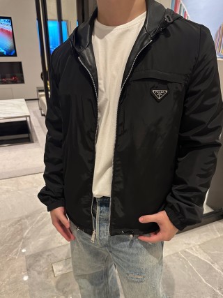 Prada Black Nylon Puffer Jacket view 5