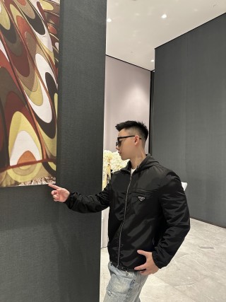 Prada Black Nylon Puffer Jacket view 6