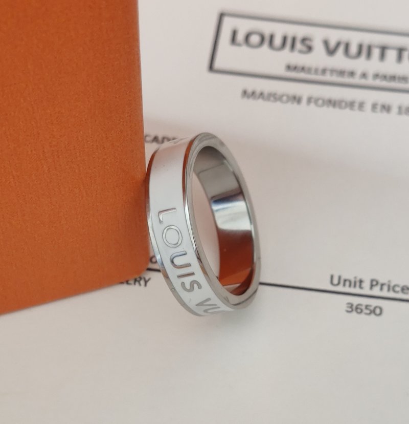 Louis Vuitton White Enamel Band Ring