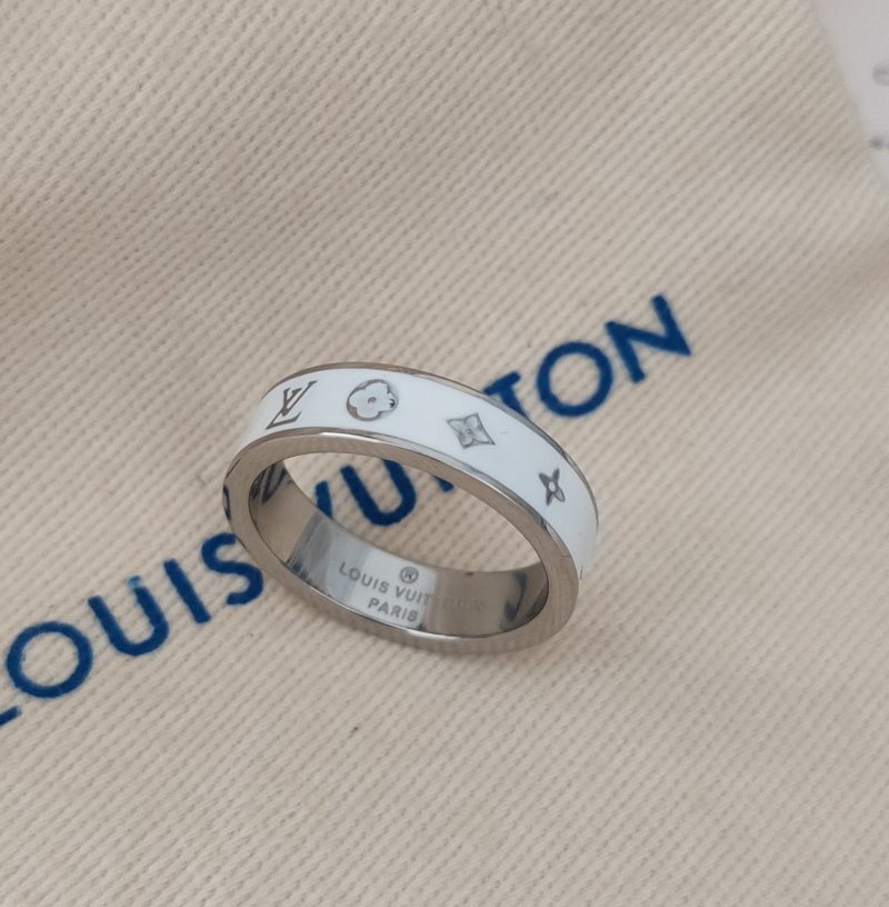 Louis Vuitton White Enamel Band Ring view