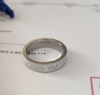 Louis Vuitton White Enamel Band Ring view 3