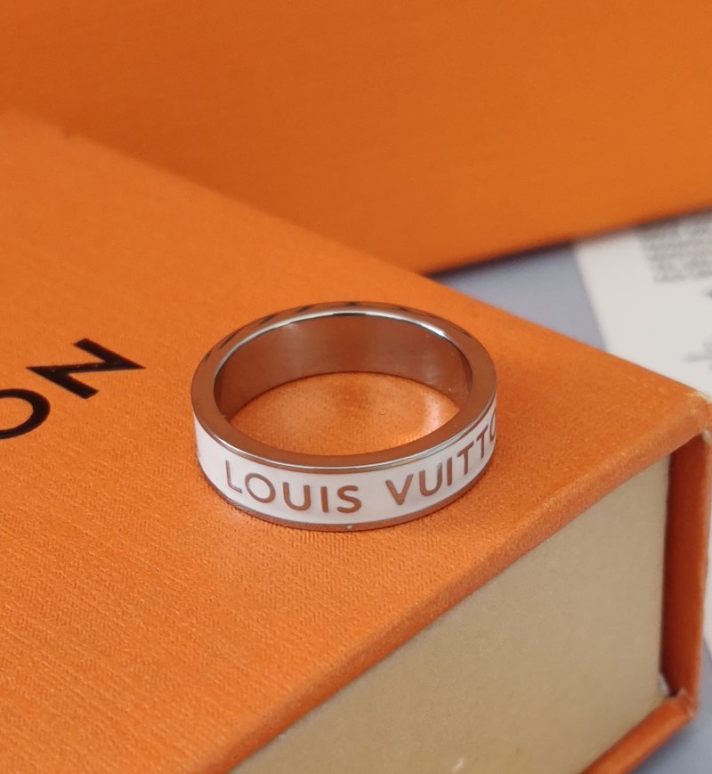 Louis Vuitton White Enamel Band Ring view