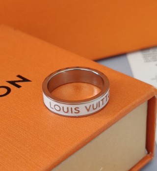 Louis Vuitton White Enamel Band Ring view 4