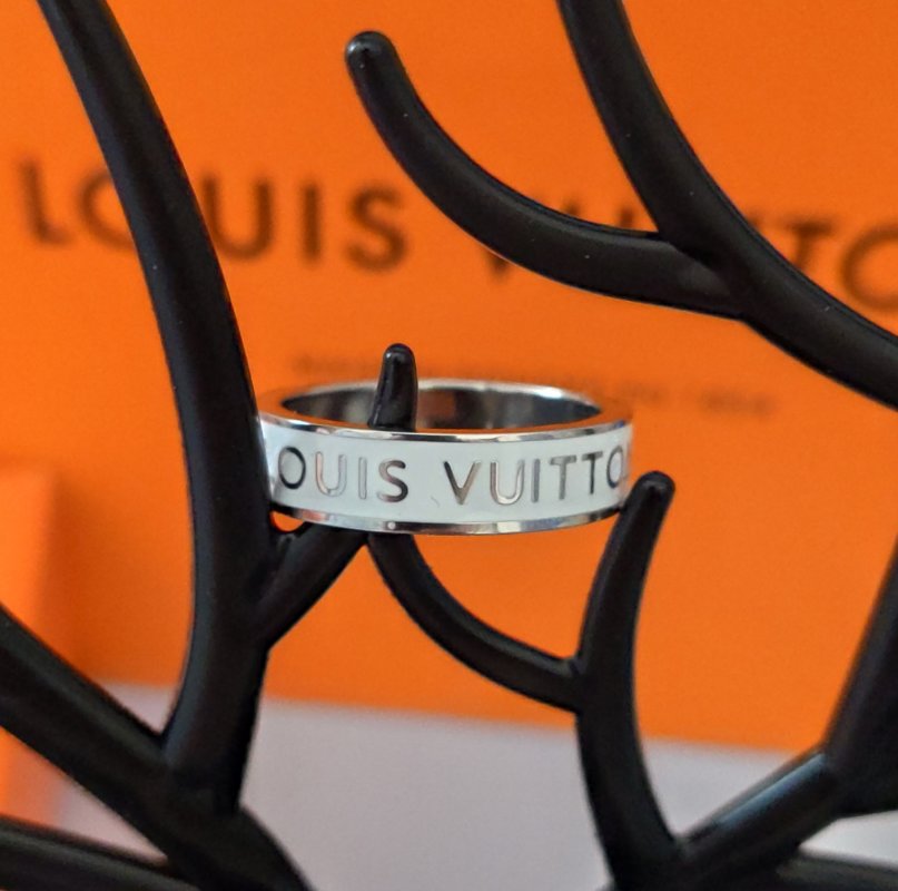Louis Vuitton White Enamel Band Ring view