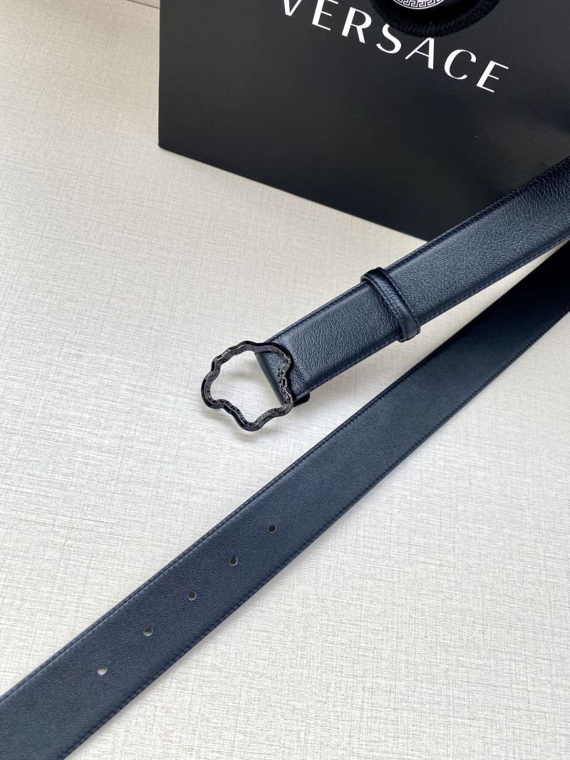 Versace Palazzo Black Leather Belt with Medusa Buckle view