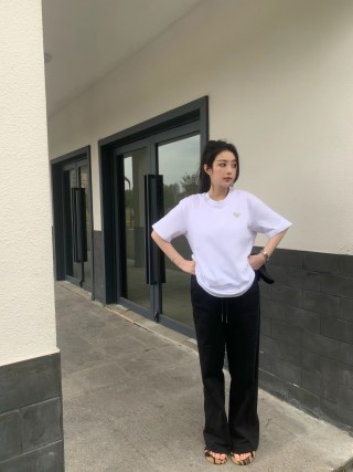 Prada Triangle Logo White T-Shirt view 2